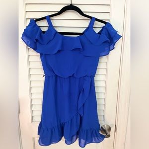 This is an Amy Byer royal blue dress